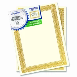 Geographics Foil Certificates, 8-1/2