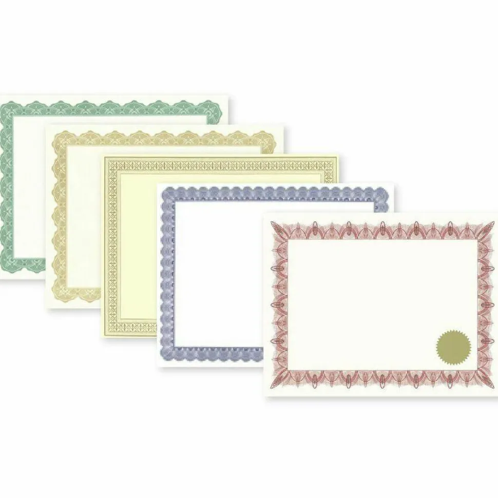 Geographics Foil Certificates, 8-1/2" x 11", Rome Gold, Pack Of 15