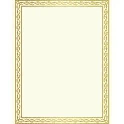 Geographics Foil Stamped Award Certificates, 8.5 x 11, Gold Serpentine with White Border, 12/Pack