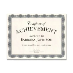 Geographics Parchment Certificates, 8 1/2" x 11", Crown Silver, Pack Of 25