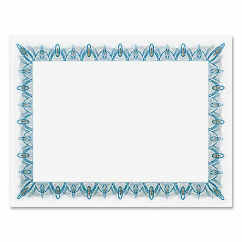 Geographics Parchment Certificates, 8-1/2" x 11", Classic Blue, Pack Of 25