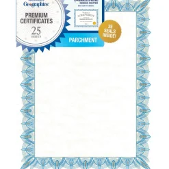Geographics Parchment Certificates, 8-1/2