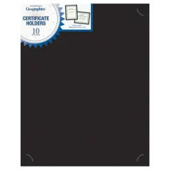 Geographics Recycled Certificate Holder - Black - 30% Recycled - 10 / Pack