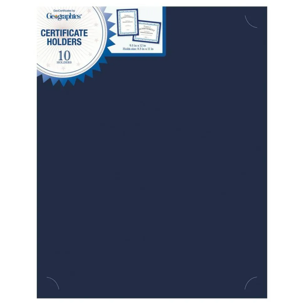 Geographics Recycled Certificate Holder - Navy - 30% Recycled - 10 / Pack