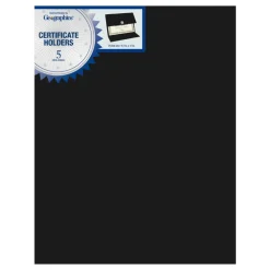 Geographics Recycled Certificate Holder - Black - 30% Recycled - 5 / Pack
