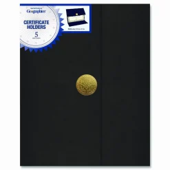 Geographics Recycled Certificate Holder - Black - 30% Recycled - 5 / Pack