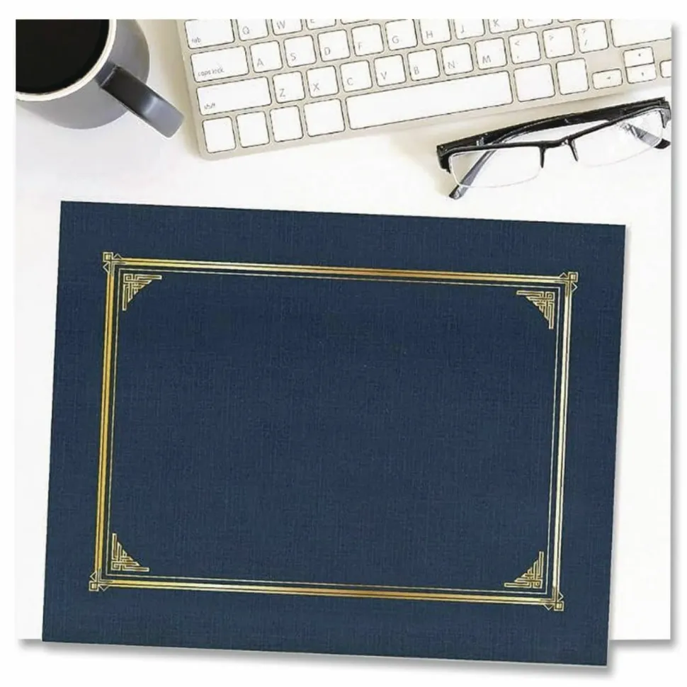 Geographics 30% Recycled Document Covers, 9 3/4" x 12 1/2", Navy Blue, Pack Of 6