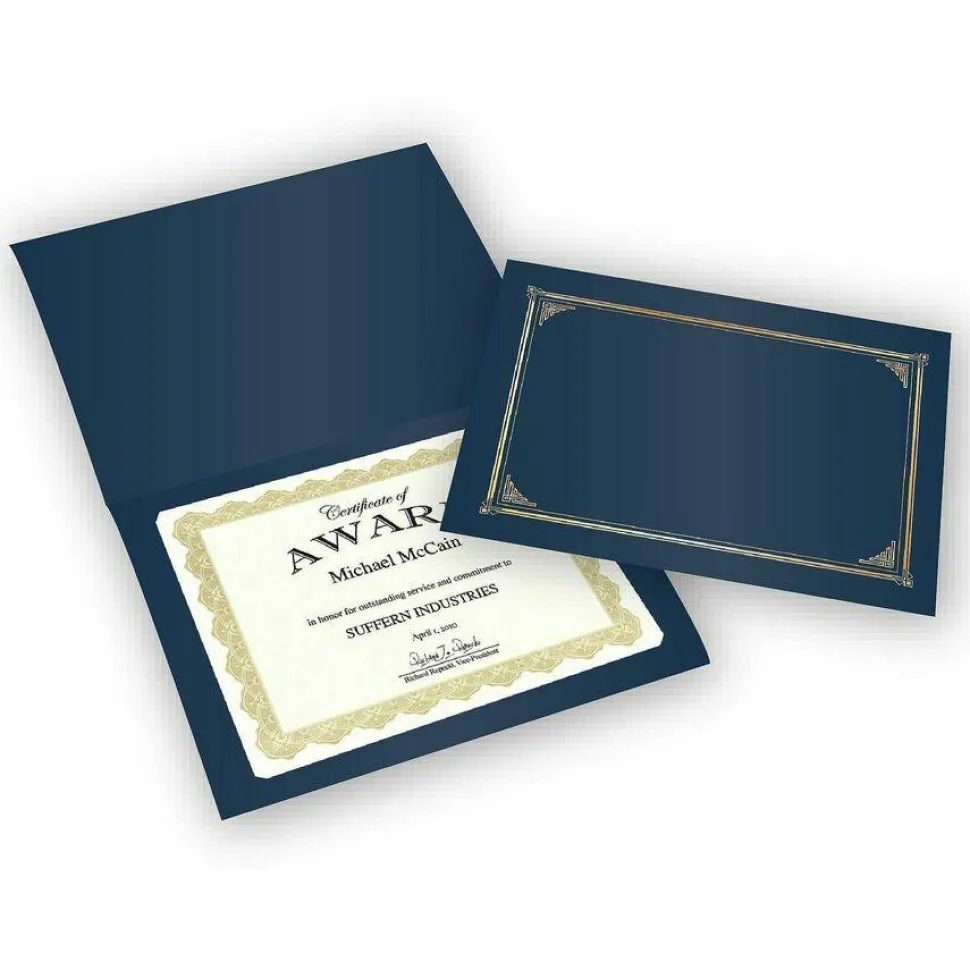 Geographics 30% Recycled Document Covers, 9 3/4" x 12 1/2", Navy Blue, Pack Of 6