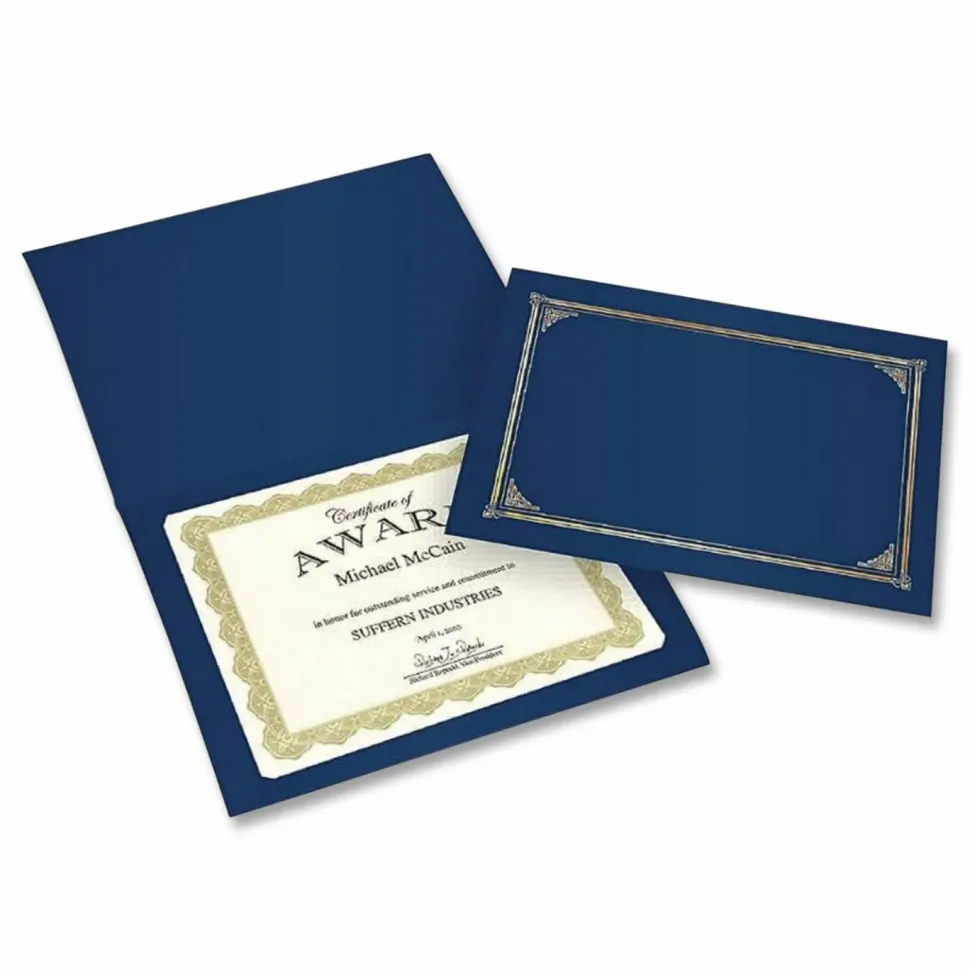 Geographics 30% Recycled Document Covers, 9 3/4" x 12 1/2", Navy Blue, Pack Of 6