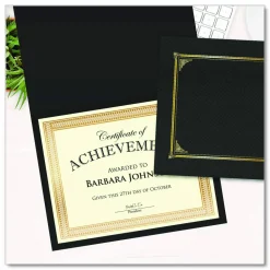 Geographics Traditional Award Certificates - 24 lb Basis Weight - 8.5" Width - Laser, Inkjet Compatible - Gold - 100 / Pack