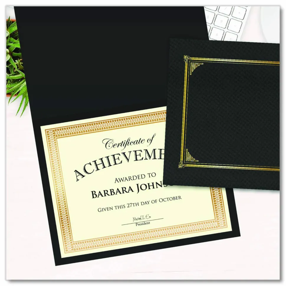 Geographics Traditional Award Certificates - 24 lb Basis Weight - 8.5" Width - Laser, Inkjet Compatible - Gold - 100 / Pack