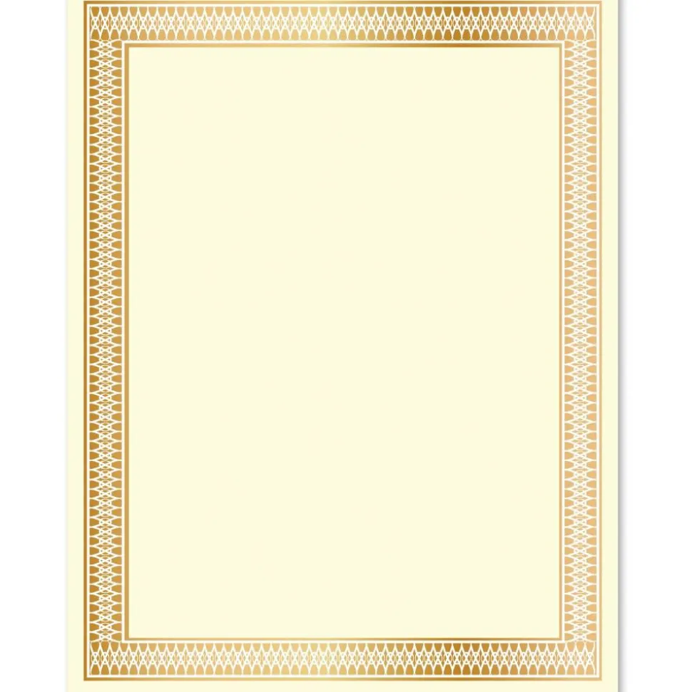 Geographics Traditional Award Certificates - 24 lb Basis Weight - 8.5" Width - Laser, Inkjet Compatible - Gold - 100 / Pack