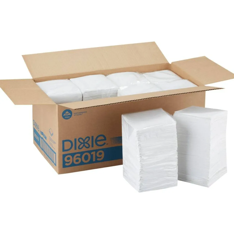 Georgia-Pacific BevNap 1-Ply Beverage Napkins, 9 1/2" x 9 1/2", White, 500 Napkins Per Pack, Carton Of 4000