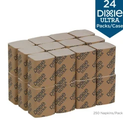 Georgia-Pacific Dixie Ultra 2-Ply Interfold Napkin Dispenser Refills, 6 1/2" x 5", Brown, 250 Napkins Per Pack, Case Of 24 Packs