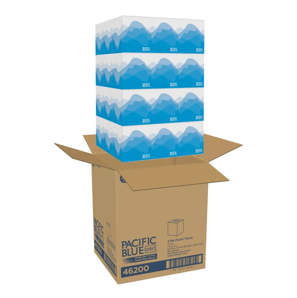 Georgia-Pacific Preference Facial Tissue, 100 Sheets Per Box