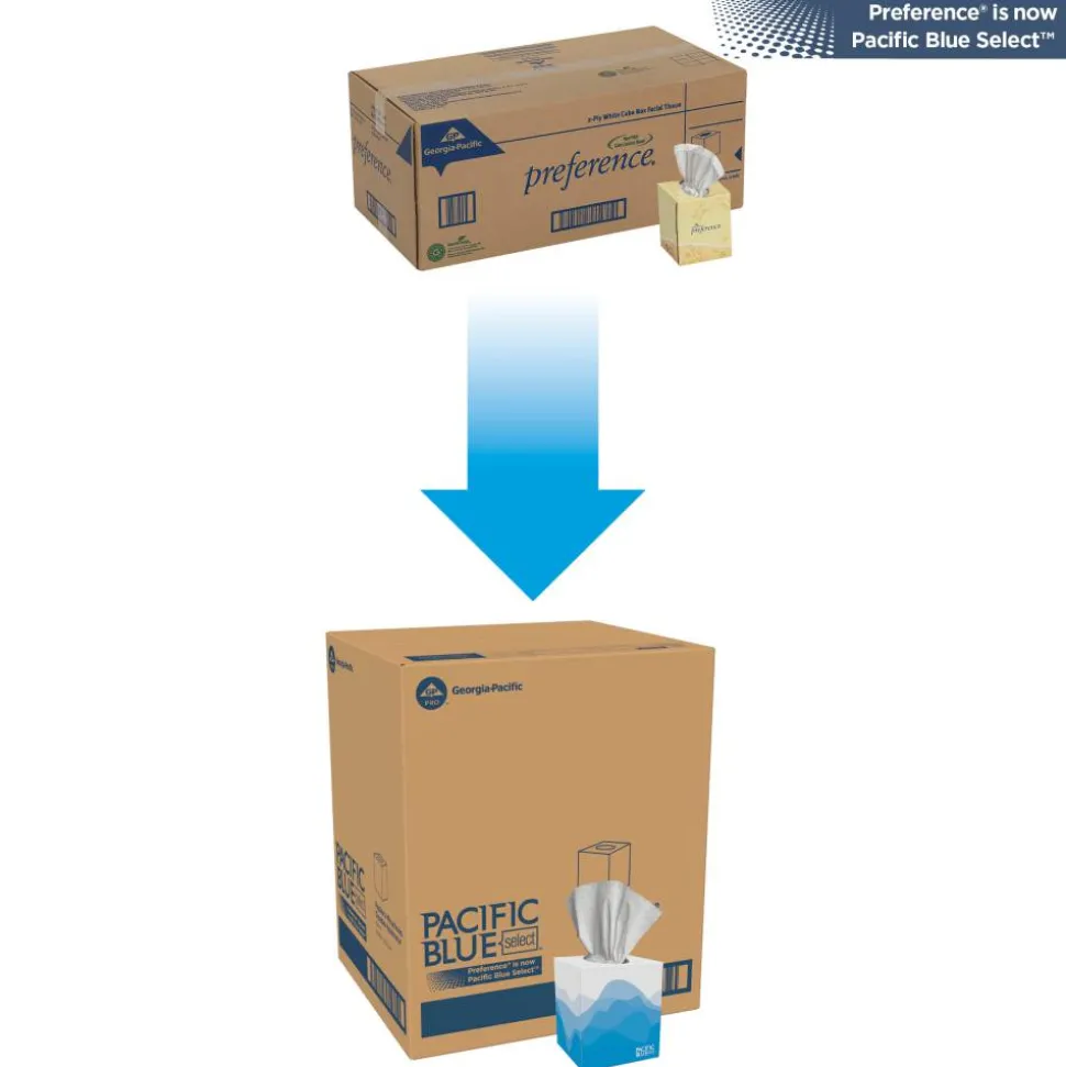 Georgia-Pacific Preference Facial Tissue, 100 Sheets Per Box