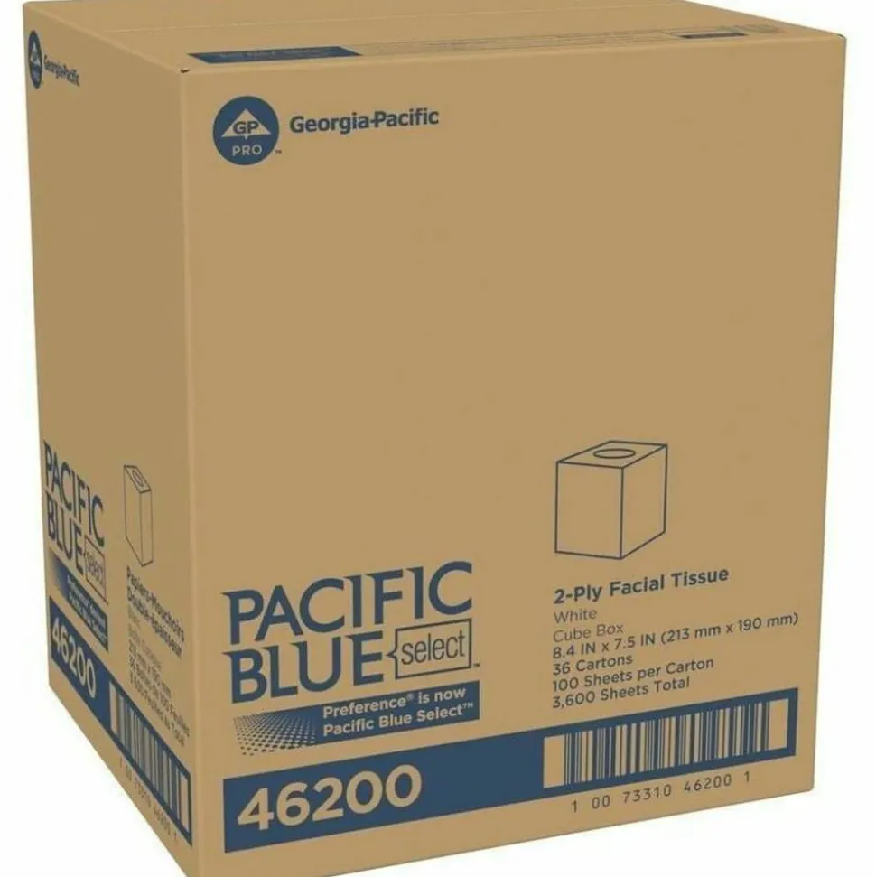Georgia-Pacific Preference Facial Tissue, 100 Sheets Per Box