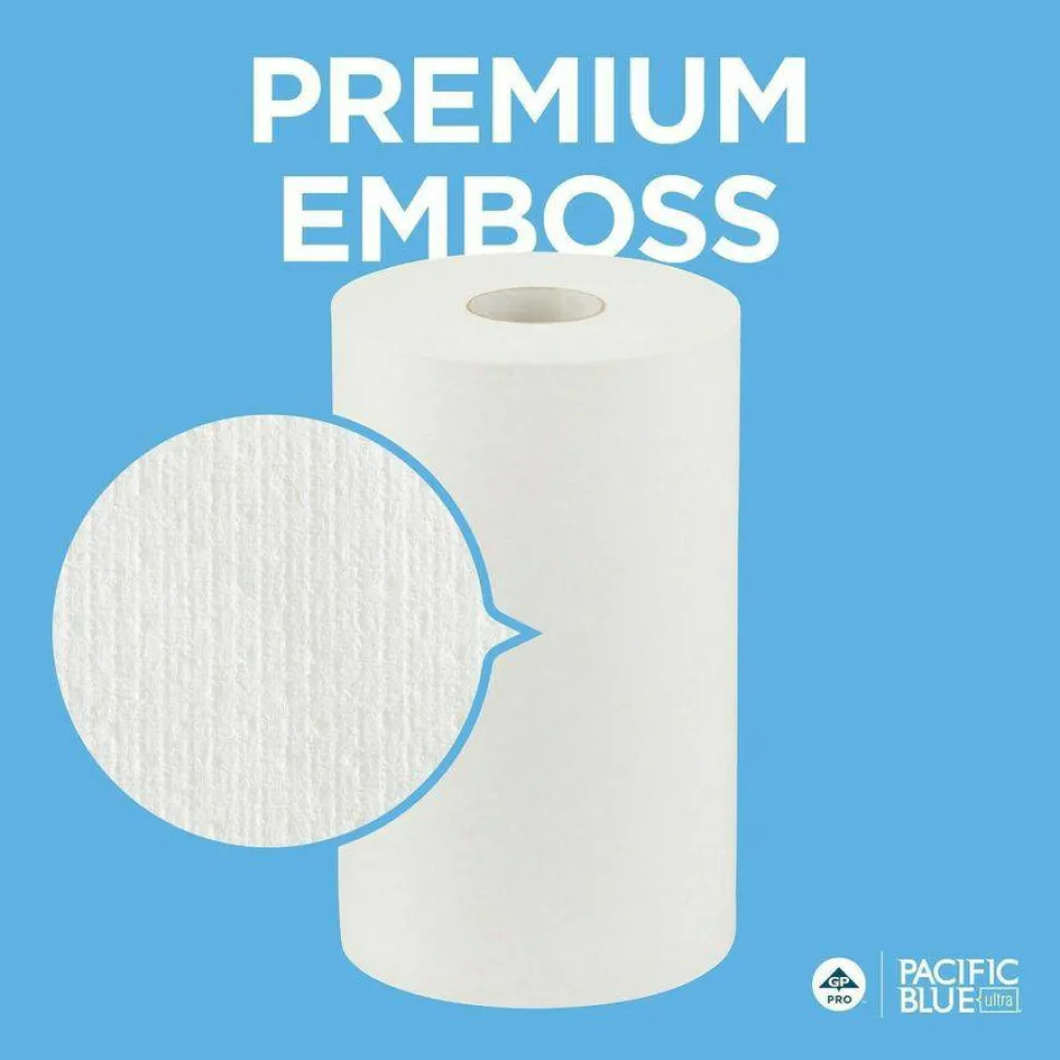 Georgia Pacific Professional SofPull Hardwound Paper Towel Roll, Nonperforated, 1-Ply, 9" x 400 ft, White, 6 Rolls/Carton