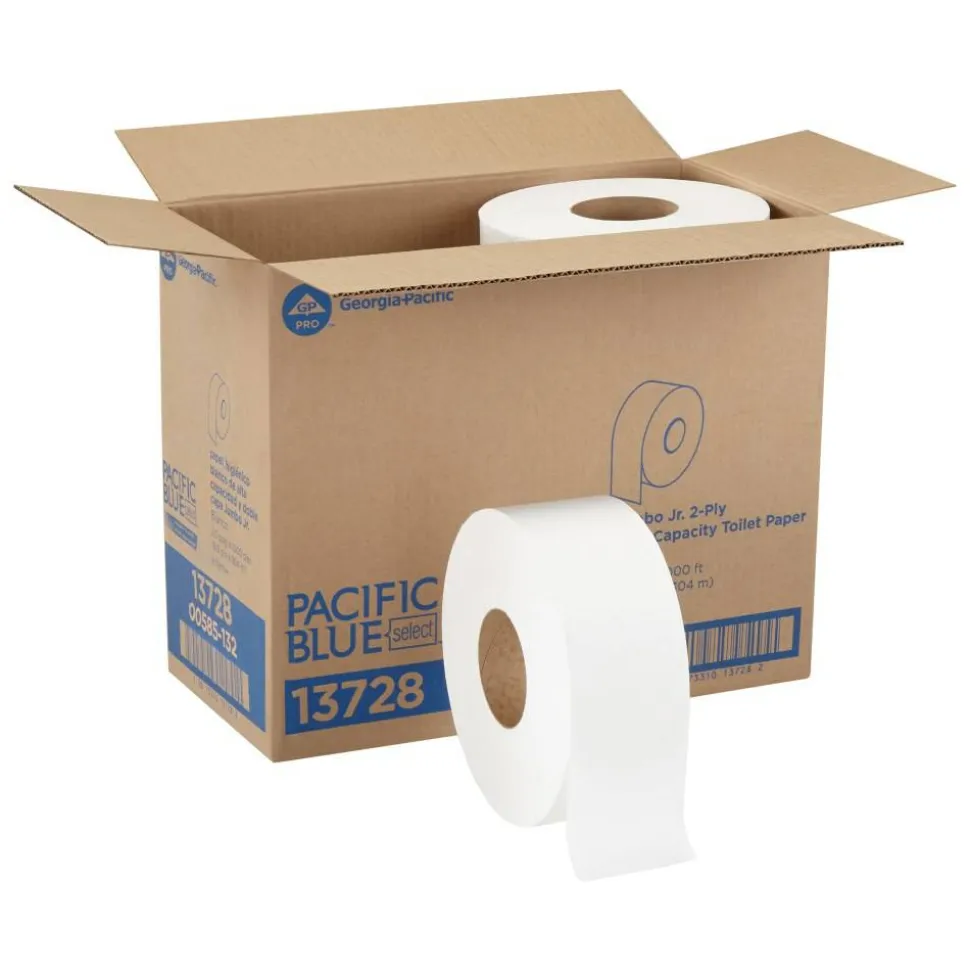 Georgia Pacific Professional acclaim Jumbo Jr. Bath Tissue Roll, Septic Safe, 2-Ply, 3.3" x 1,000 ft, White, 8 Rolls/Carton