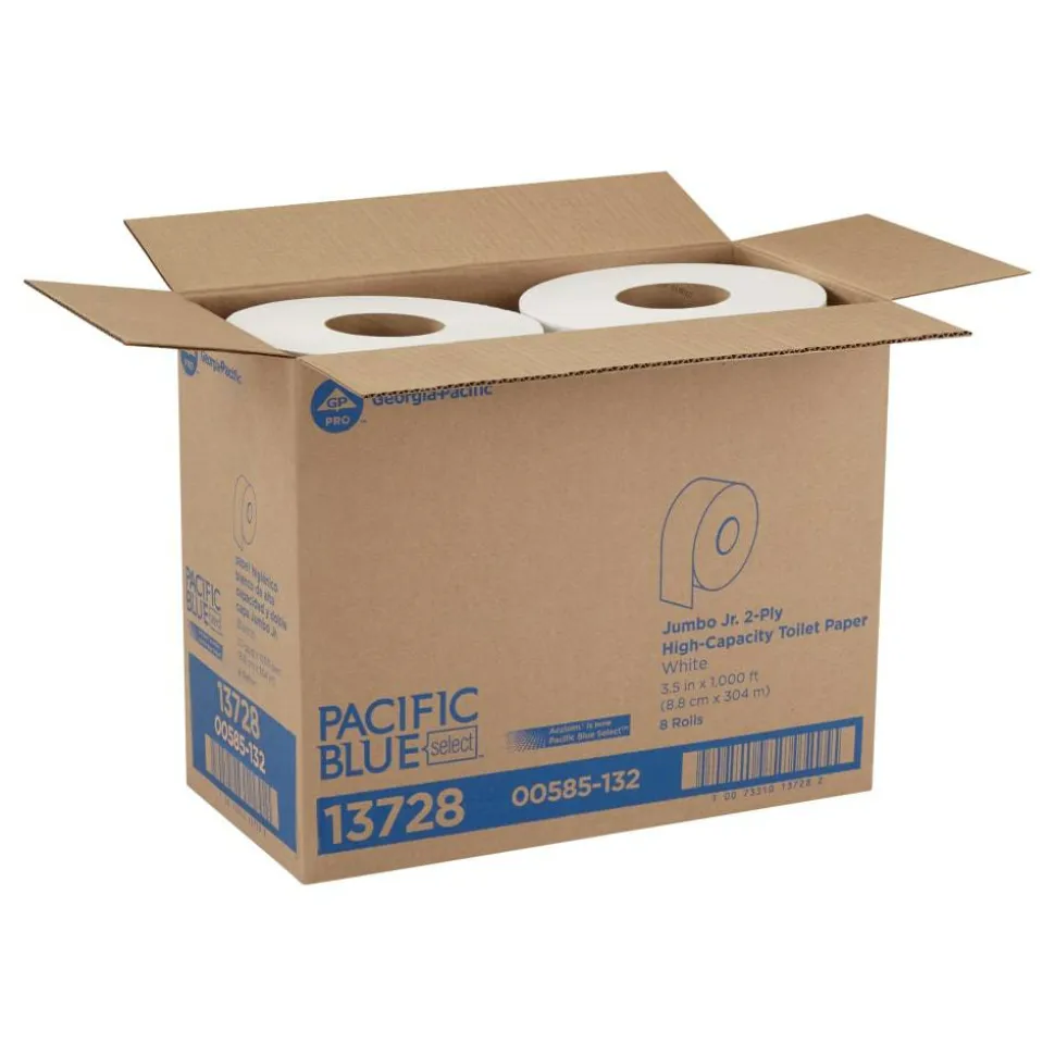 Georgia Pacific Professional acclaim Jumbo Jr. Bath Tissue Roll, Septic Safe, 2-Ply, 3.3" x 1,000 ft, White, 8 Rolls/Carton