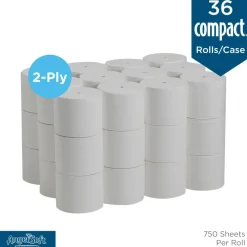 Georgia Pacific Professional Compact Coreless Bath Tissue, Septic Safe, 2-Ply, White, 750 Sheets/Roll, 36 Rolls/Carton