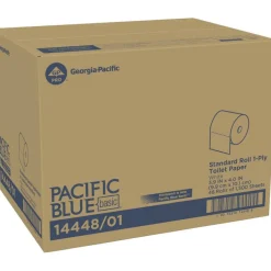 Georgia Pacific Professional Pacific Blue Basic High-Capacity Bathroom Tissue, Septic Safe, 1-Ply, White, 1,500 Sheets/Roll, 48 Rolls/Carton