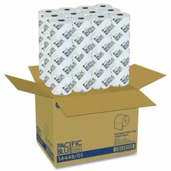 Georgia Pacific Professional Pacific Blue Basic High-Capacity Bathroom Tissue, Septic Safe, 1-Ply, White, 1,500 Sheets/Roll, 48 Rolls/Carton