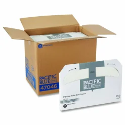 Georgia Pacific Professional Safe-T-Gard Half-Fold Toilet Seat Covers, 14.5 x 17, White, 250/Pack, 20 Packs/Carton