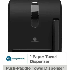 Georgia Pacific Professional Hygienic Push-Paddle Roll Towel Dispenser, 13 x 10 x 14.4, Black