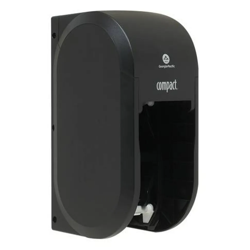 Georgia Pacific Professional Compact Vertical Double Roll Coreless Tissue Dispenser, 14.06 x 6.69 x 8.19, Black