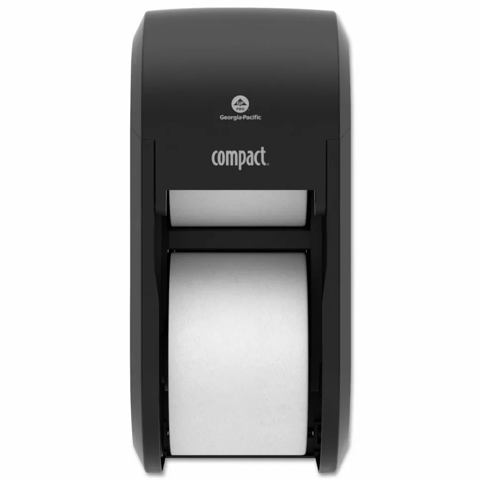 Georgia Pacific Professional Compact Vertical Double Roll Coreless Tissue Dispenser, 14.06 x 6.69 x 8.19, Black