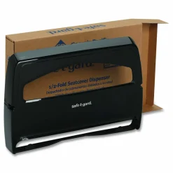 Georgia Pacific Professional Safe-T-Gard Toilet Seat Cover Dispenser, Half-Fold, 16.38 x 2.5 x 11.75, Black
