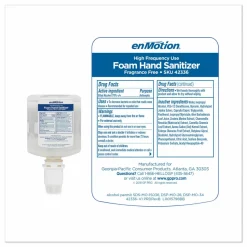 Georgia Pacific Professional GP enMotion High-Frequency-Use Foam Sanitizer Dispenser Refill, 1,000 mL, Fragrance-Free, 2/Carton