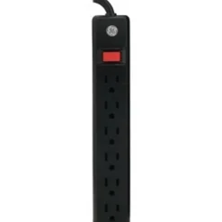 GE 6-Outlet Power Strip, 6' Cord, Black