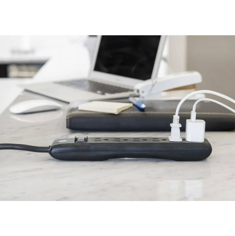 GE 6-Outlet Power Strip, 6' Cord, Black