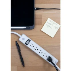 GE 6 Outlet Power Strip 2 Pack, 1'6
