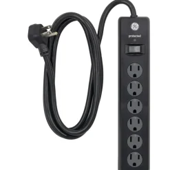 GE 6-Outlet Surge Protector, 6' Cord, Black
