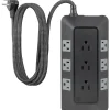 GE UltraPro 9-Outlet Surge Protector, 8', Black