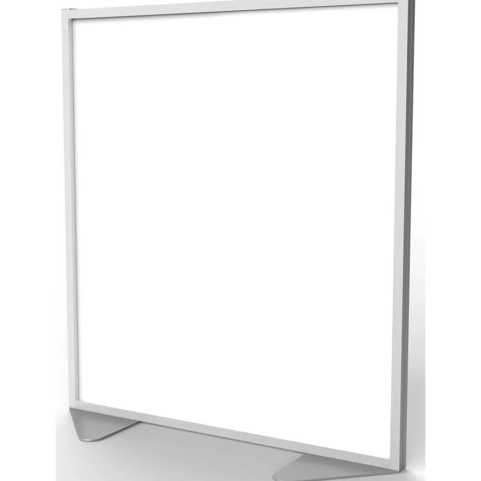 Ghent Floor Partition with Aluminum Frame, 48.06 x 2.04 x 53.86, White