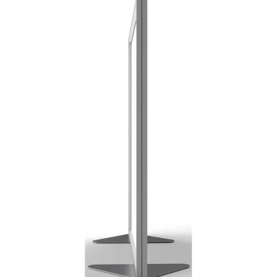 Ghent Floor Partition with Aluminum Frame, 48.06 x 2.04 x 53.86, White