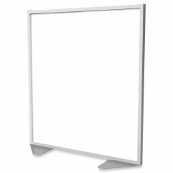 Ghent Floor Partition with Aluminum Frame, 48.06 x 2.04 x 53.86, White