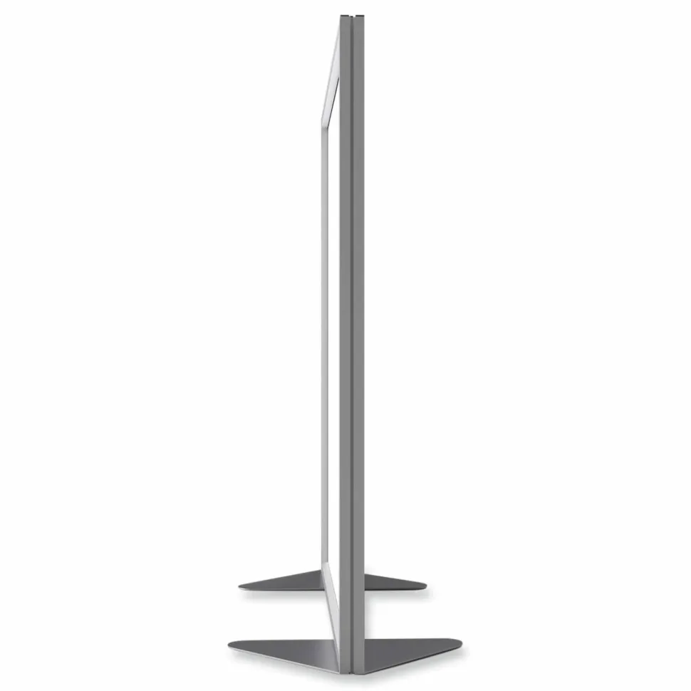 Ghent Floor Partition with Aluminum Frame, 48.06 x 2.04 x 53.86, White