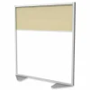 Ghent Floor Partition with Aluminum Frame and 2 Split Panel Infill, 48.06 x 2.04 x 53.86, White/Carmel