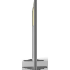 Ghent Floor Partition with Aluminum Frame and 2 Split Panel Infill, 48.06 x 2.04 x 53.86, White/Carmel