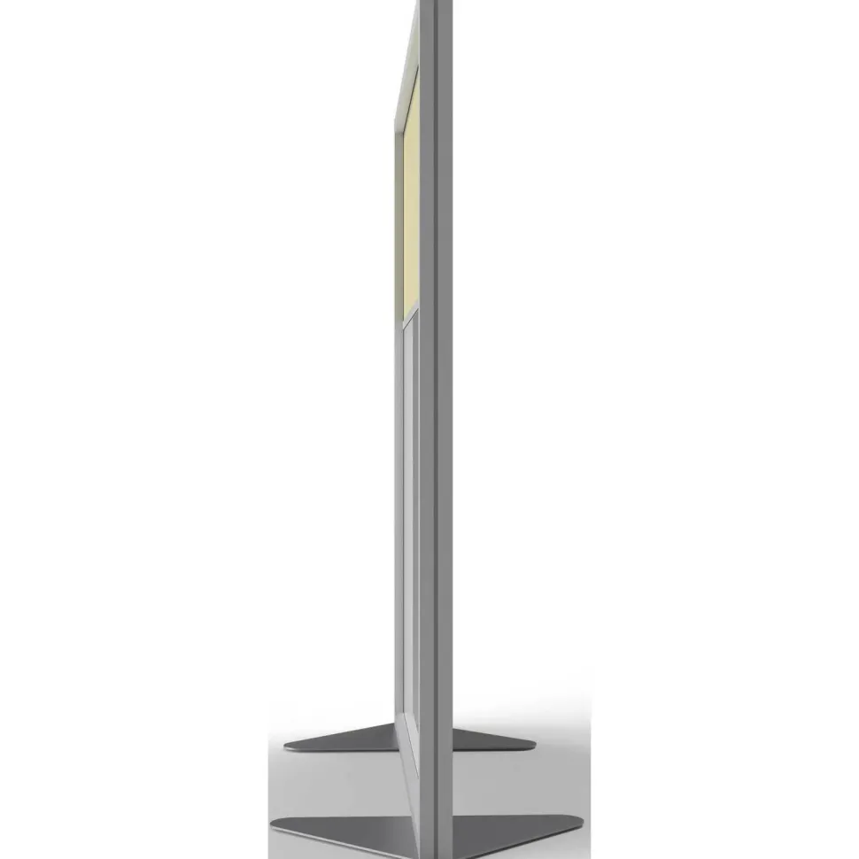 Ghent Floor Partition with Aluminum Frame and 2 Split Panel Infill, 48.06 x 2.04 x 53.86, White/Carmel