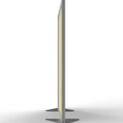 Ghent Floor Partition with Aluminum Frame and 2 Split Panel Infill, 48.06 x 2.04 x 71.86, White/Carmel