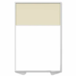Ghent Floor Partition with Aluminum Frame and 2 Split Panel Infill, 48.06 x 2.04 x 71.86, White/Carmel