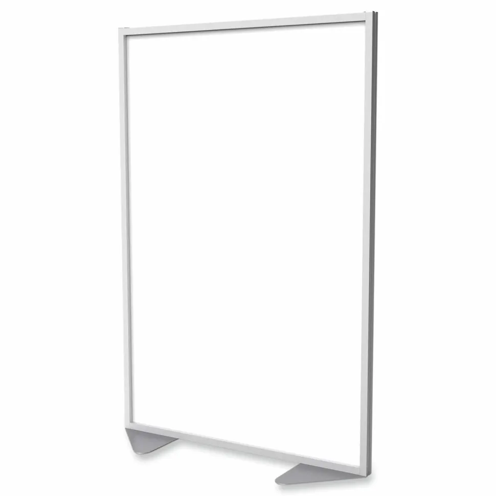 Ghent Floor Partition with Aluminum Frame, 48.06 x 2.04 x 71.86, White