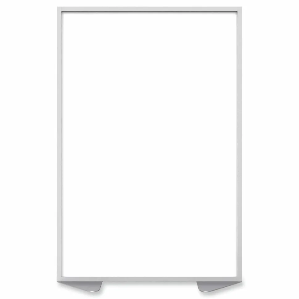 Ghent Floor Partition with Aluminum Frame, 48.06 x 2.04 x 71.86, White