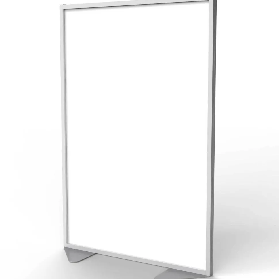 Ghent Floor Partition with Aluminum Frame, 48.06 x 2.04 x 71.86, White